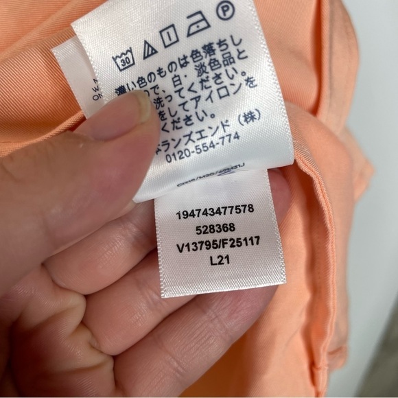 Lands’ End Dolman Sleeve Peach Button Down Top Size Medium - Picture 7 of 7